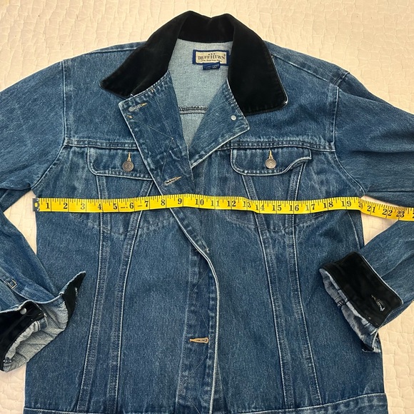 Cotton Denim Jacket with Velvet Black Collar And Cuffs - Picture 10 of 10